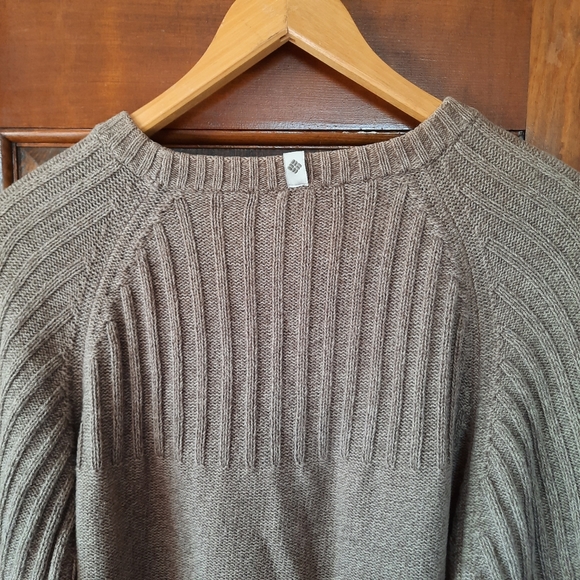 Columbia 100% cotton tan ribbed knit sweater - Picture 8 of 10